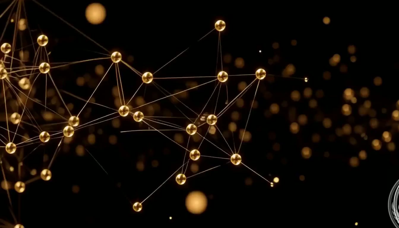 10-second abstract AI video and advertising visual in black and gold