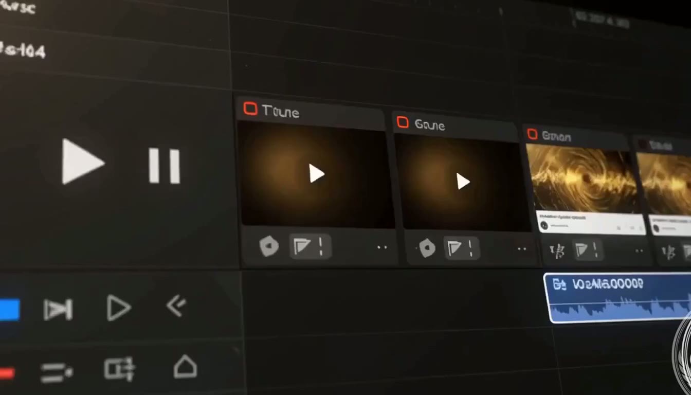 10-second abstract YouTube production montage in black and gold